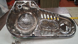 Harley 4-Speed V-Twin Vented Chrome Outer Primary Cover Set w/ MOON Derby & Joke