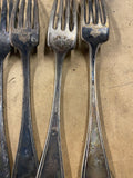 Lot of 6 Vintage Silverplate Forks Mixed Patterns - Rogers Plymouth Flatware