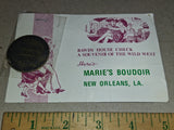 Vintage 1970s Brothel Token Marie's Boudoir New Orleans LA Bawdy House Check HK