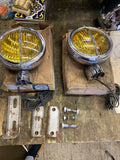 NOS Vtg Mazda Electroline 6 Volt Amber Fog Lights Chrome Housing Auto Truck 30's