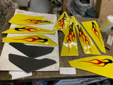 ATV Quad Graphic Decals Stickers Suzuki LTZ250 Yellow Flame Carbon Fiber Set