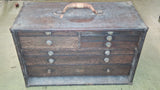 Vintage H Gerstner & Sons Oak Machinist Tool Chest 7 Drawer Box Yale Lock O41