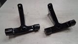 Harley Gloss Black Passenger Footboard Support Brackets Mounts Touring 93-06