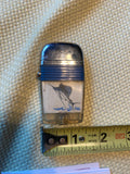 Vintage Silver Blue Scripto Vu-Lighter Collectible Marlin sailfish Fishing Clear