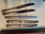 Vtg Stainless Steel Silverware Set Wooden Box Insico Mid modern 50's Flatware