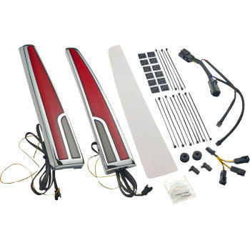 CIRO 2010-1520 40085Calade Tail Lights LED Taillight - Red Lens - Chrome - Tri Glide