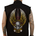 CO60190M LETHAL THREAT  No Regrets Printed Sleeveless Button Down Shirt - Black -