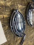 Chrome custom Mirrors Wing Pair Harley Custom Chopper milled look