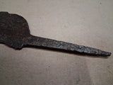Antique Early European Hand Forged Iron Sickle Blade Long Tang Medieval Relic