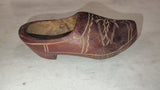 Vtg Hand Carved Dutch Wooden Shoe Souvenir Clog Holland Folk Art