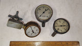 Vintage Industrial Pressure & Vacuum Gauge Lot - Steampunk Patina (3 Items)