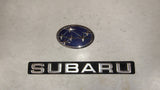 Vintage OEM Subaru Rear Hatch Liftgate Emblem & 6-Star Star Grille Badge Set