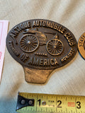 Antique 1935 Brass License Plate Topper Plaque Automobile Club USA Hot Rod Jalop