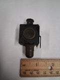 Antique Miniature Folding Pocket Travel Lantern Oil Lamp Bullseye Glass Lens Vtg
