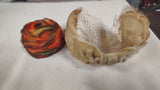 Vtg 1950s Made in France Feather Cap Hat & Velvet Veiled Headband