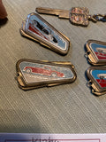 Vintage 30's 40's DeSoto Adventure Key Blank Auto Hot Rod Collectible Blue ename