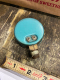 Vintage Alemite SW Analog Pressure Gauge 0-200 PSI Brass Fitting Teal