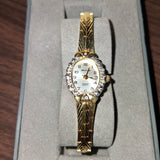 Waltham 324 Ladies Diamond Quartz Dress Watch Ribbon Motif Case Seiko PC11