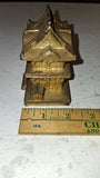 Vintage Japanese Metal Pagoda Temple Coin Bank SNK Made In Japan