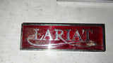 1980-1986 Ford Truck Lariat Cab Side Trim Emblems OEM Pair Red