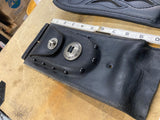 Harley Leather Gas Tank Panel Pouch Bad Boy springer Softail Black Studs FXSTSB