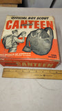 Vintage Boy Scouts BSA 1 Quart Aluminum Canteen & Original Box 1950s 1960s