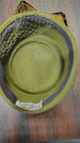 Vtg 1950s 1960s Moss Green Velour Imported Fur Felt Pillbox Hat Veil Bow