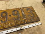 Vintage 1921 Pennsylvania Pa License Plate - Collectible Auto Memorabilia Truck