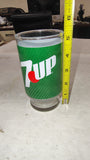 Vintage 1970s 7UP 12 oz Pedestal Footed Tumbler Glass Bubble Logo