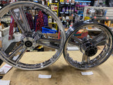 Chrome Detonator Mag Wheels 3x16 2.15x21 Harley Softail Chopper3/4 00^ Dyna Wide
