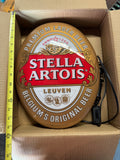 Vtg Stella Artois illuminated oval pub sign Belgiums Light Breweriana Beer Minty