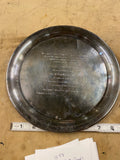 1958 vtg round serving tray silverplate Pgh Law firm Eckert Seamans Cherin Alcoa