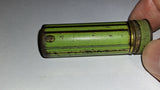 Vintage Tums Metal Tube Container Push Bottom Green Gold Pocket Tin Dispenser