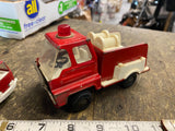 Vintage Toy Fire Trucks Lot of 2 Diecast Ladder Pumper Red White Tootsie Japan