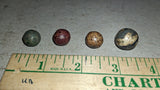 Antique Clay Marbles Lot 4 Lined Crockery Swirl 11/16 Shooter Glazed Bennington
