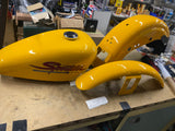 Yellow Chrome Paint set Harley Sportster 883 1200 2001 GAs TAnk fenders OEM nice
