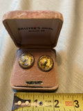Mens Vintage Statue of Liberty Cufflinks Gold Tone Jewelry Formal Wear Antique!