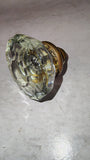 Vintage 12 Point Clear Glass Door Knob Antique Brass Ferrule