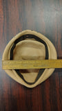 Vtg 1940s Merrimac Hat Corp 100% Wool Beret Studded Beaded Tan Taupe Fascinator