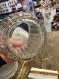 Anchor Hocking Clear Ribbed Jar Canister Moravian Star Glass Lid Airtight Seal