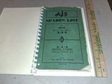 1946 AJS 350cc 500cc Motorcycle Spares List Manual Bound Copy Edition CL-S