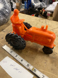 Vintage Barr Orange Plastic Toy Tractor 1960s Retro Collectible Classic