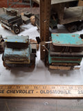Vtg Handmade Wood Toy Trucks Lot Semi Tractor Trailer Dump Tow Folk Art Carved