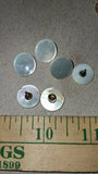 Vtg 74 pc Mother of Pearl Uniform Button Lot with Cotter Pins & 40's Sucrets Tin