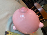 Vintage Pink Ceramic Piggy Coin Bank Large Mid Modern Century Collectible 50's