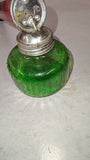Vtg 1950s Hudson Nebu-Lizor Sprayer Hand Pump Green Glass Bottle