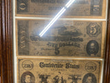 Confederate Notes Vtg Currency Decoupage Wall Art Decor Plaque Display Civil War