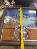 Vintage Busch Beer Western 3-D Scene Light Up Wall Clock 13x13 Sign Advertising