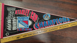 Vintage 1994 New York Rangers Stanley Cup Champions Pennant West Penn Garage