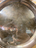 1958 vtg round serving tray silverplate Pgh Law firm Eckert Seamans Cherin Alcoa
